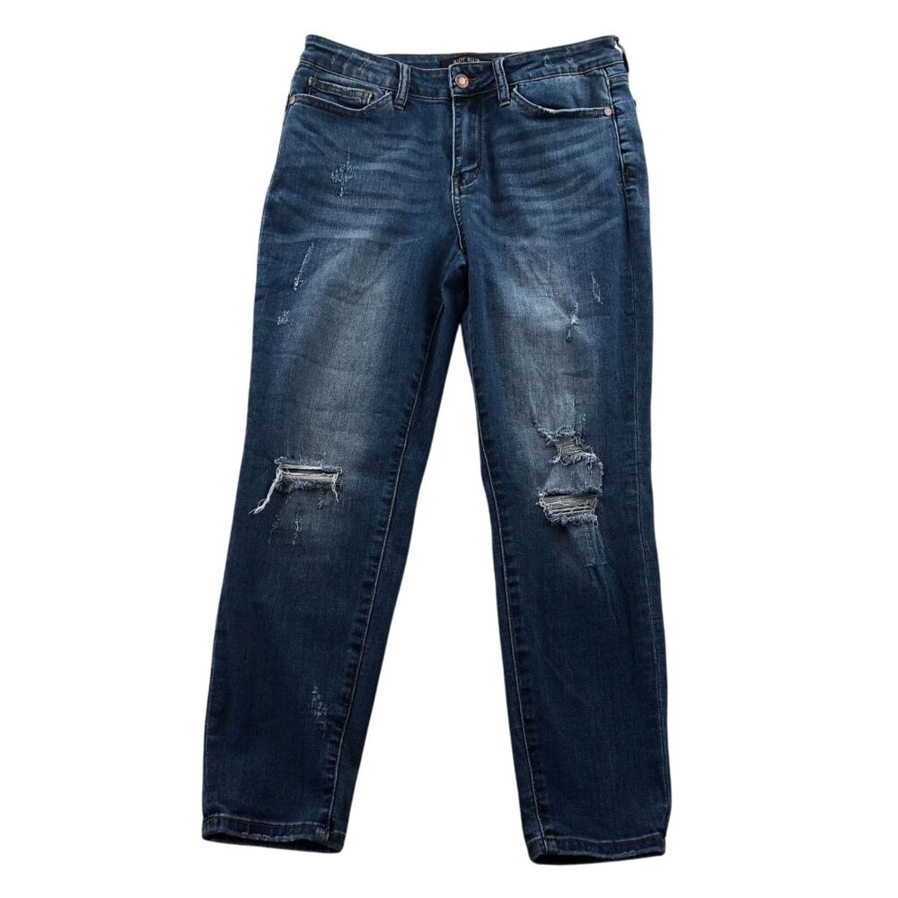Judy Blue Womens Jeans Size 31 Blue Denim Distressed Skinny Ankle Mid Rise